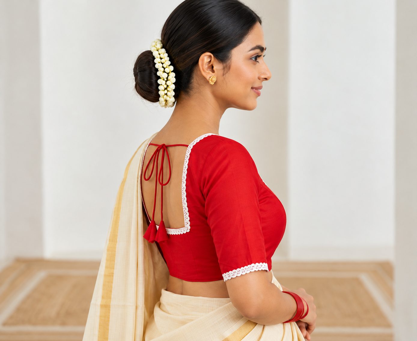 Graceful Artisan Handcrafted Festive Saree Blouse Thumbnail